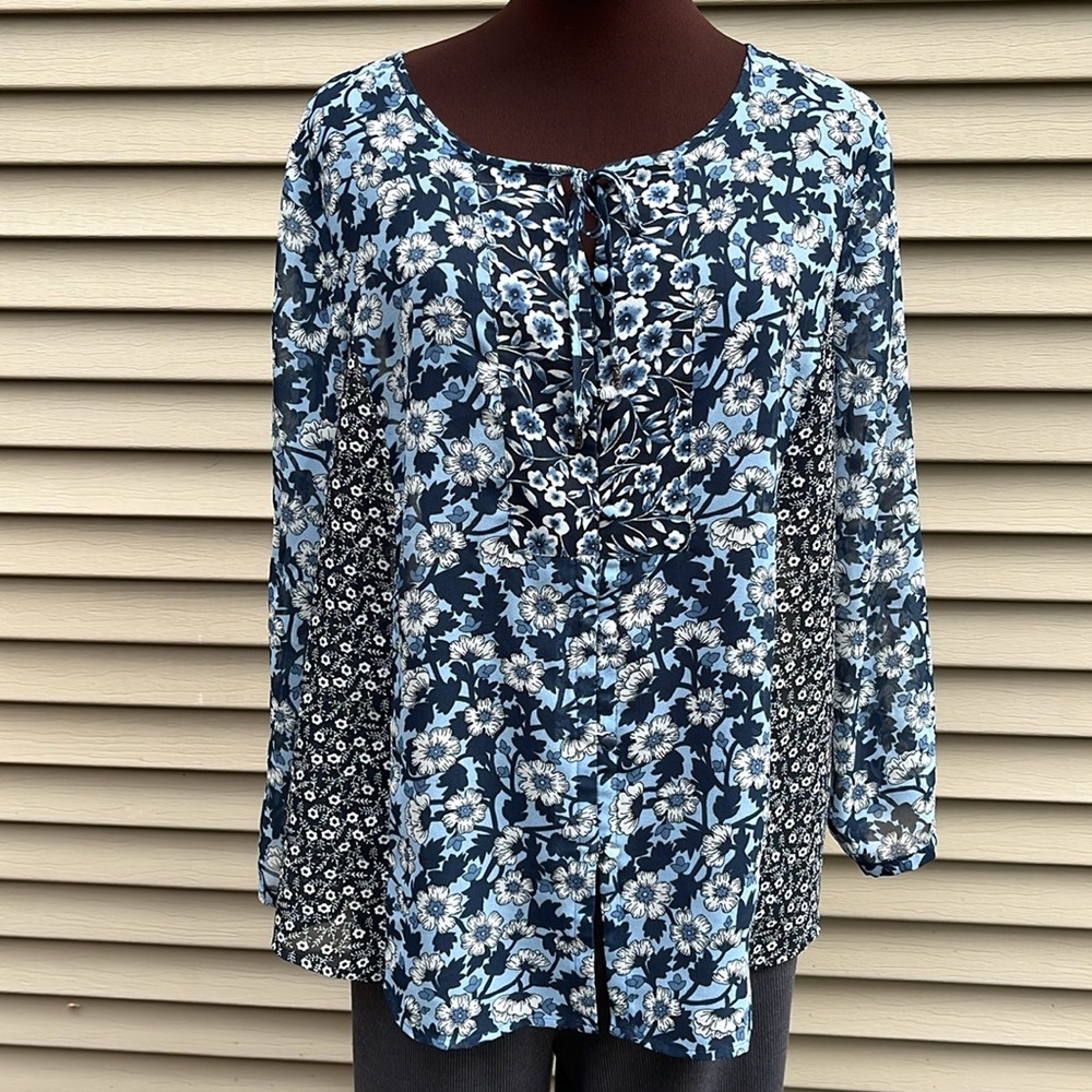 J Jill sheer blouse size large petite